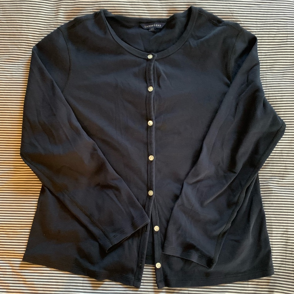 Lands’ End Cotton T-shirt Cardigan